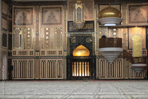 Biggest Mosque in Brunie with a pure gold dome and magical decor.  photo