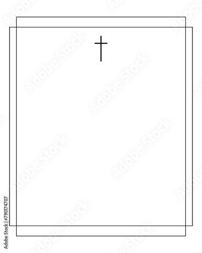 Funeral vector card. Empty card. Digital Funeral Announcement Invitation Template in vector Illustrator