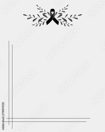 Funeral vector card. Empty card. Digital Funeral Announcement Invitation Template in vector Illustrator
