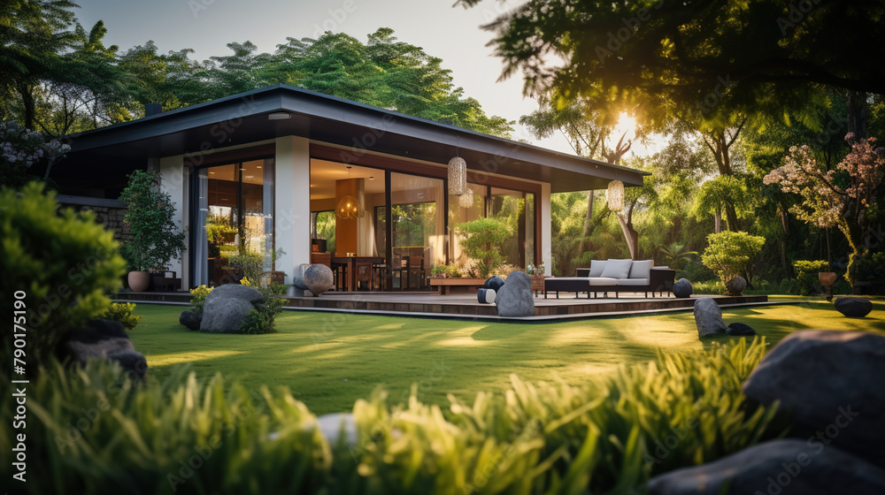 AI generated illustrations of garden villas AI generated illustrations of garden villas