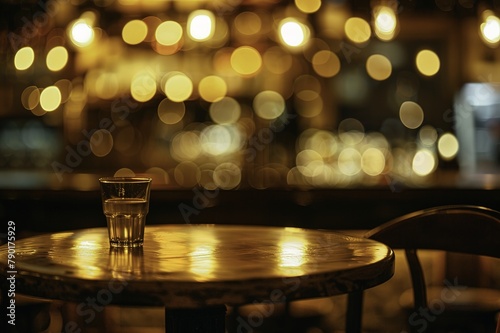 Bokeh Lights Bar Interior - Blurred Table for Product Display, Award-Winning Montage photo