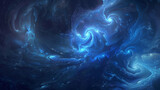 Luminescent swirls of sapphire mist twirling with ethereal grace in the void