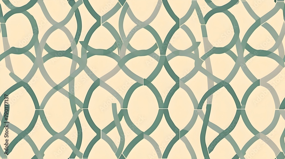 Pale Turquoise Lattice Design Background on a Cream Surface, Hand Edited Generative AI