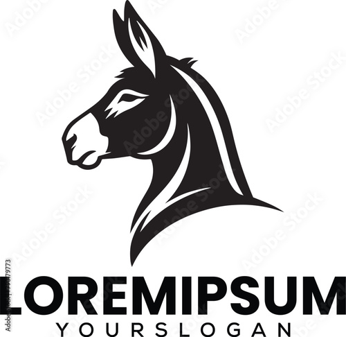 Animal Donkey Silhouette Style Vector logo illustration