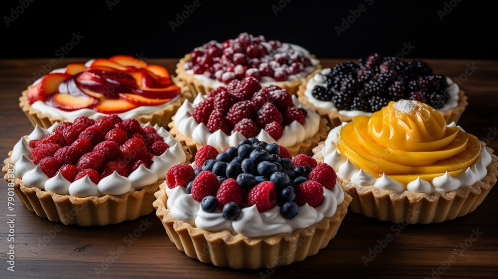 Pies and Tarts: Fruit pies, cream tarts, and savory options for dessert or main courses. 
