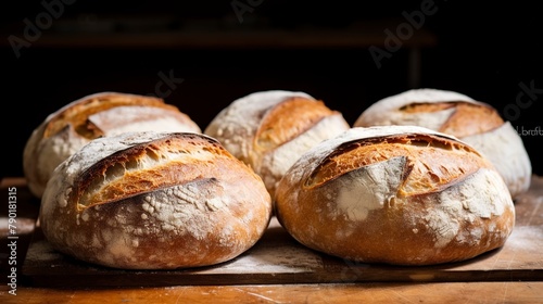 Sourdough Bread: Highlighting the beauty and texture of sourdough loaves.