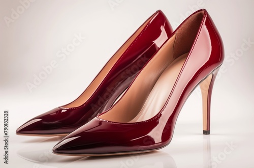 Cherry red patent leather shoes