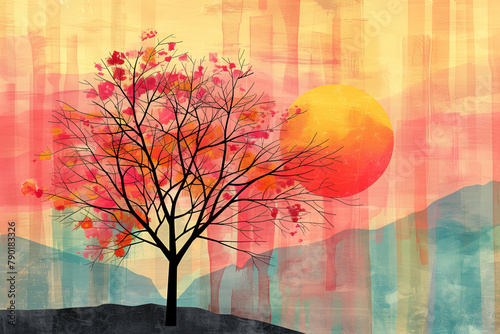 autumn background with tree
