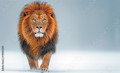 Lion dans la neige photo