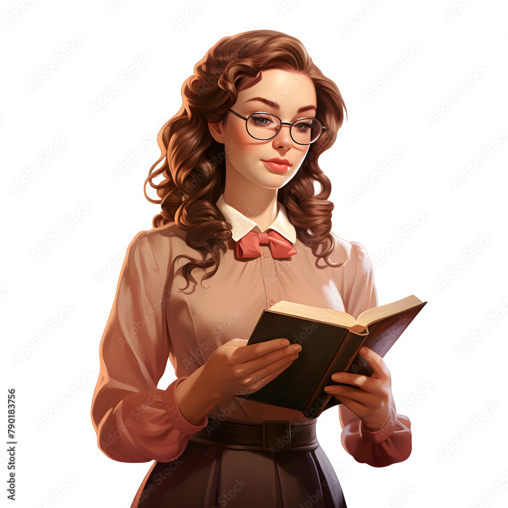 Female Teacher Hold a Book Vector Illustration PNG, Transparent Background Female Teacher Hold a Book Vector Illustration PNG, Transparent Background