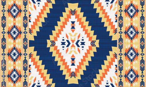 American tribal ethnic native pattern.Traditional Navajo,Aztec,Apache,Southwest and Mexican style fabric pattern.Abstract vector motifs pattern.For fabric,clothing,blanket,carpet,woven,wrap,decoration