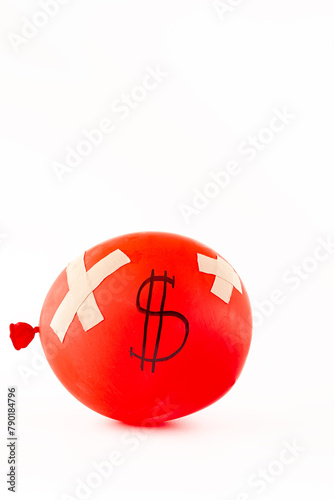 Dollar symbol on red balloon