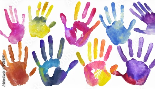 Spectrum Strokes: Vibrant Hand Prints Set photo