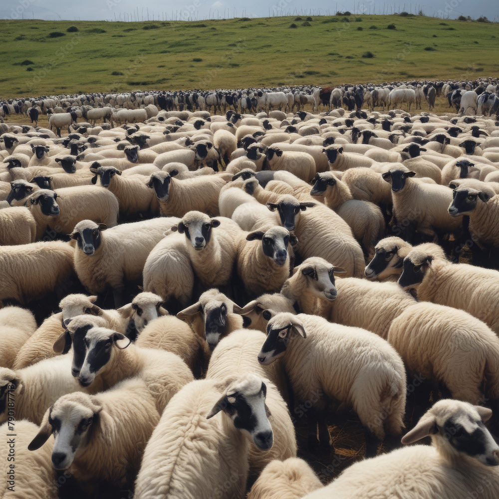 Serenading Sunset: A Symphony of Sheep Grazing Beneath the Golden Evening Sky Serenading Sunset: A Symphony of Sheep Grazing Beneath the Golden Evening Sky
