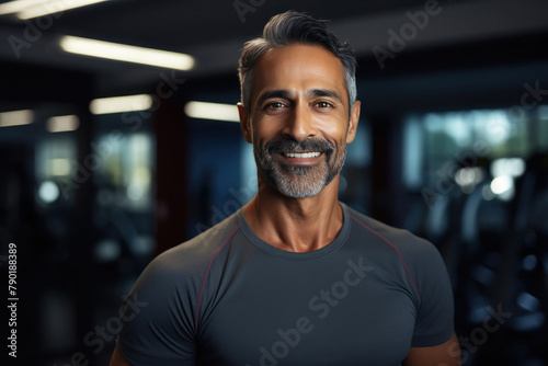Muscular man standing in the gym
