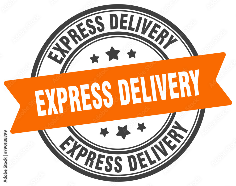 Fototapeta premium express delivery stamp. express delivery label on transparent background. round sign