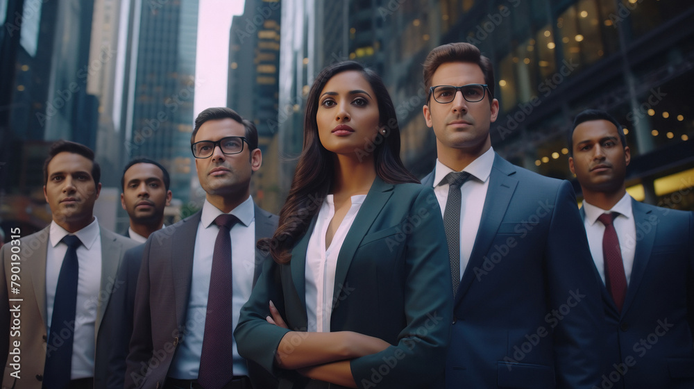Young confident business people standing together Young confident business people standing together