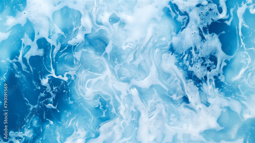 Ocean blue water surface background banner with water foam Ocean blue water surface background banner with water foam