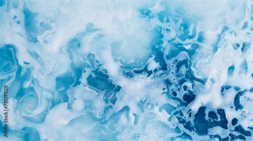 Ocean blue water surface background banner with water foam © MCGORIE