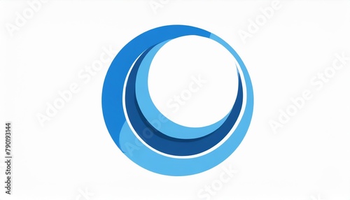 logo rond et bleu façon lentille en dessin ia