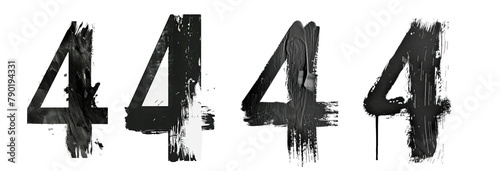 Pack of a alphabet number 4 Letter on Transparent Background - Ai Generated photo
