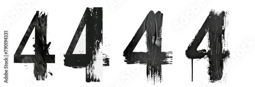 Pack of a alphabet number 4 Letter on Transparent Background - Ai Generated