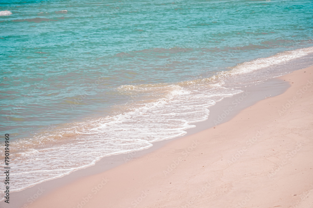 Landscape view of beach sea in summer day. Beach space area