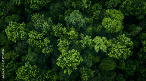 An aerial shot of a lush forest canopy, underscoring the forest's vital role in oxygen production and global ecology. , background