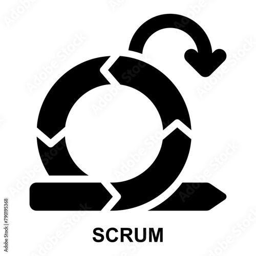scrum, agile scrum, agile, methodology, iterative, project management expanded solid or glyph style