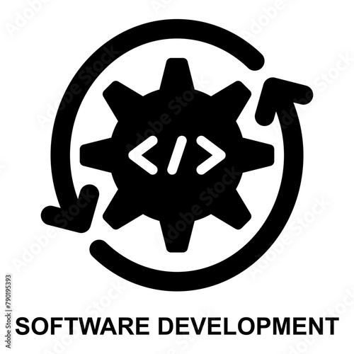 software development, life cycle, lifecycle, sdlc, application, programming, coding expanded solid or glyph style