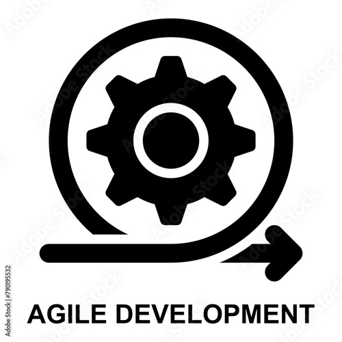 agile development, agile, scrum, development, project management, agile management expanded solid or glyph style