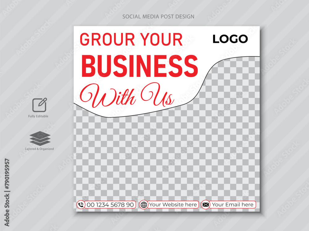 Obraz premium Corporate digital marketing agency Social media post design template. 