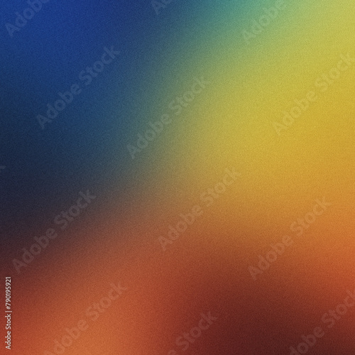 Blue Yellow green Orange Gradient. Noise Texture. backdrop for header, banner, Poster Design. Vibrant Grunge Grainy Background. empty space, templet.