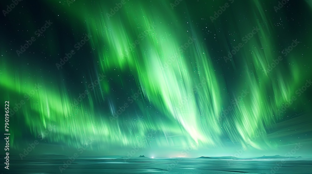 Northern lights against a star-filled night sky.