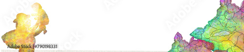 ilustración con textura de acuarela, dia de la madre,  madre e hijo en brazos, madre, color dorado, variopinto, splash de pintura variopinto , arte, ailsado , con marco de flores variopinto photo