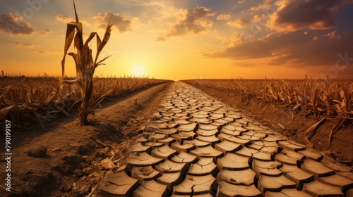 Parched earth cracks across a desolate desert landscape