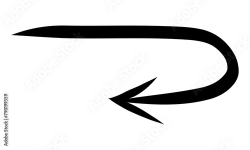 Arrow marker isolated on transparent background. Hand drawn arrow png file
