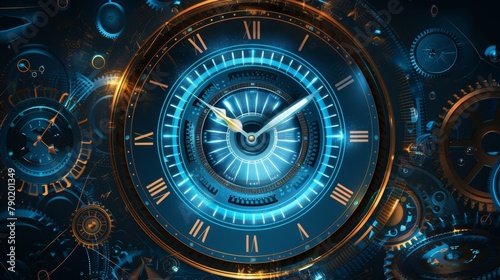 Wallpaper Mural KSVintage alarm machine or clock in the center of abstra Torontodigital.ca