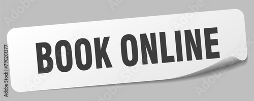 book online sticker. book online label