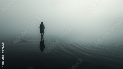 Craft a visually striking image depicting the profound experience of solitude photo