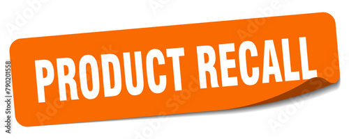 product recall sticker. product recall label