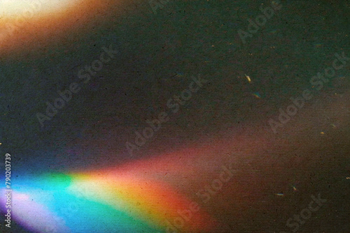 Film texture background with grain, light leakage developed on paper	