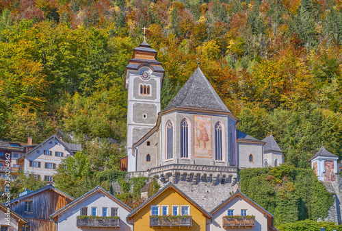 Halstatt , an alpine village on the lake