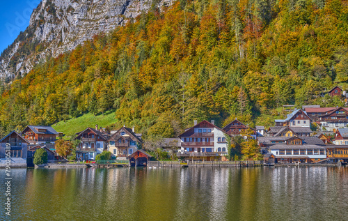Halstatt , an alpine village on the lake