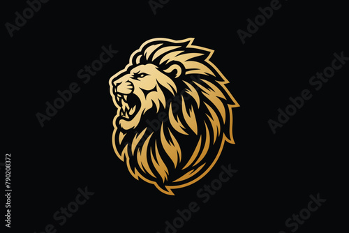 lion head angry roaring logo vector with premium luxury look that shows power strenght and high end services