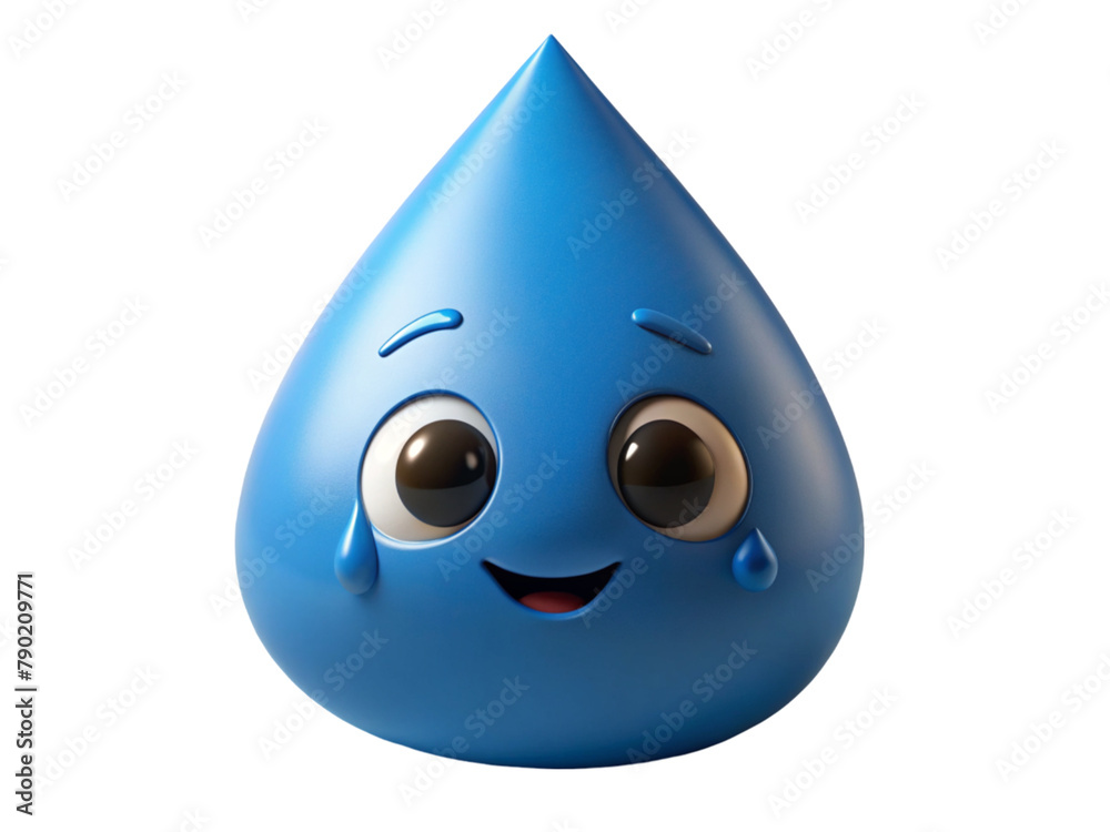 a cute cartoon water droplet with a friendly expression a cute cartoon water droplet with a friendly expression