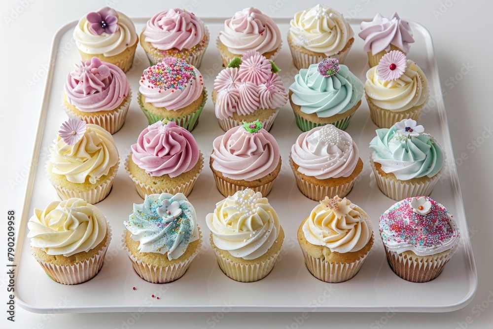 Colorful cupcakes on a white background Colorful cupcakes on a white background