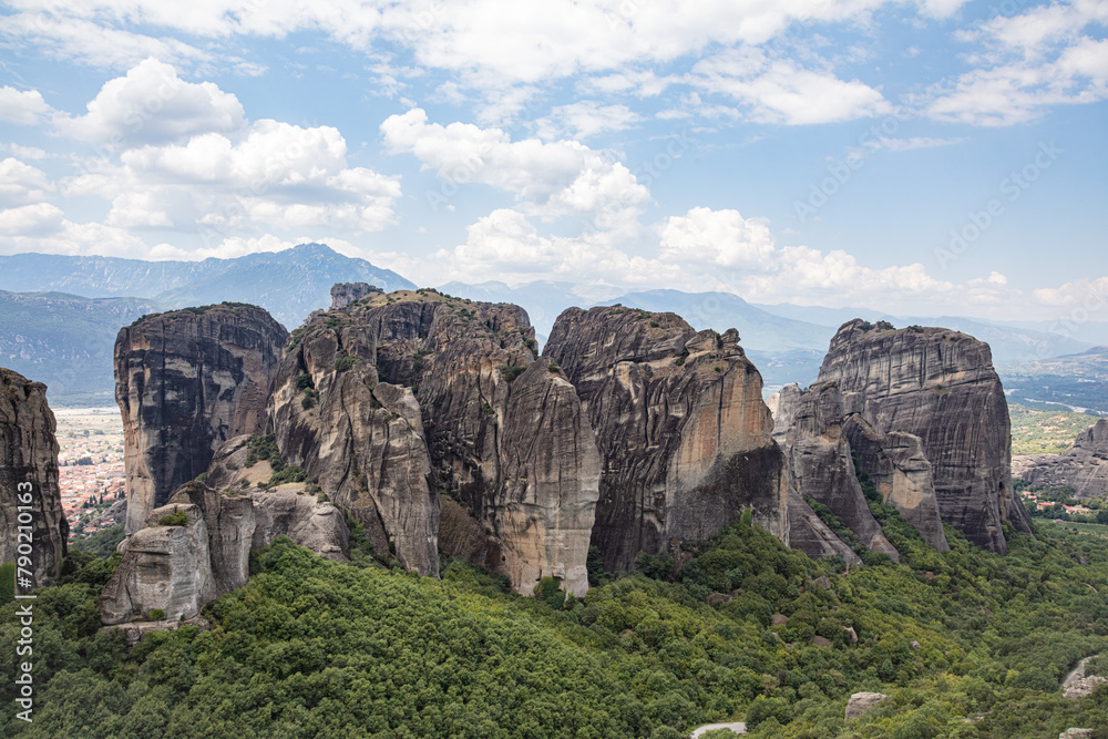 Greek landscape with mountains and rocks, Meteora