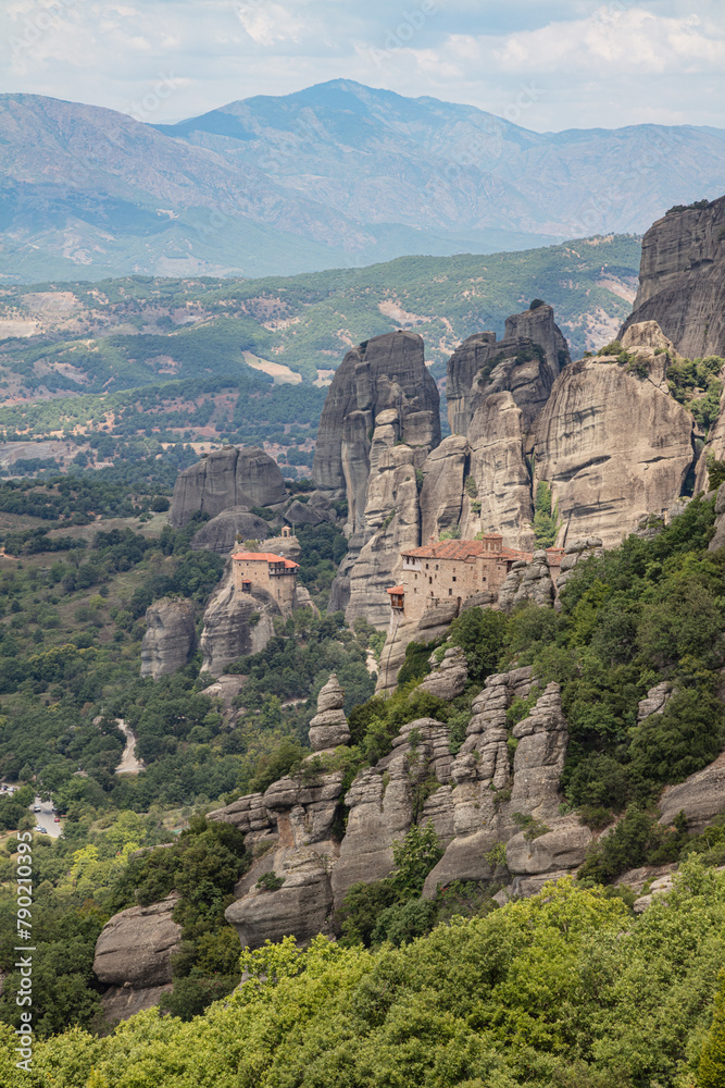 Greek monasteries on the top of the mountain, Meteora