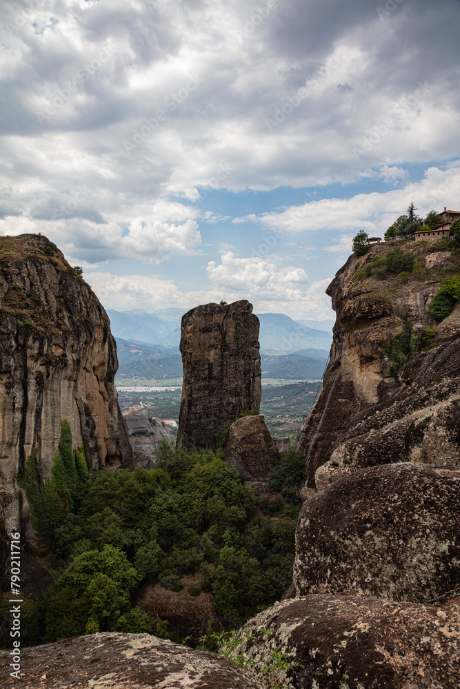 Greek landscape with mountains and rocks, Meteora Greek landscape with mountains and rocks, Meteora